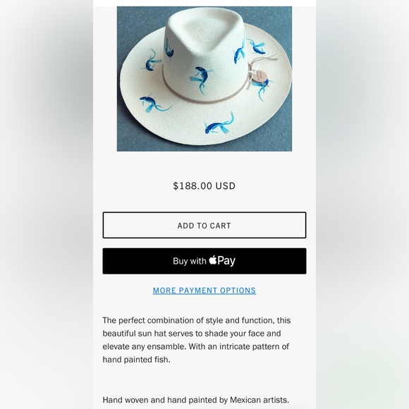 Hand Woven & Hand painted Fish Straw Hat main image 3